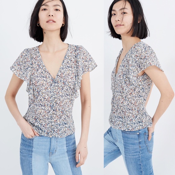 Madewell Tops - Madewell Carmelina Flutter-Sleeve Top